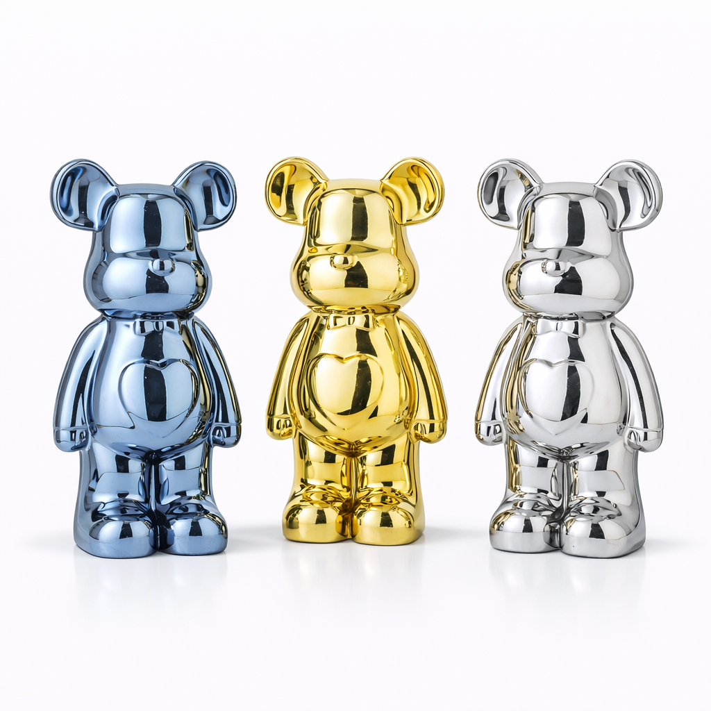 Figurine Bear Shine 28cm – Édition Collector Chromée Luxe