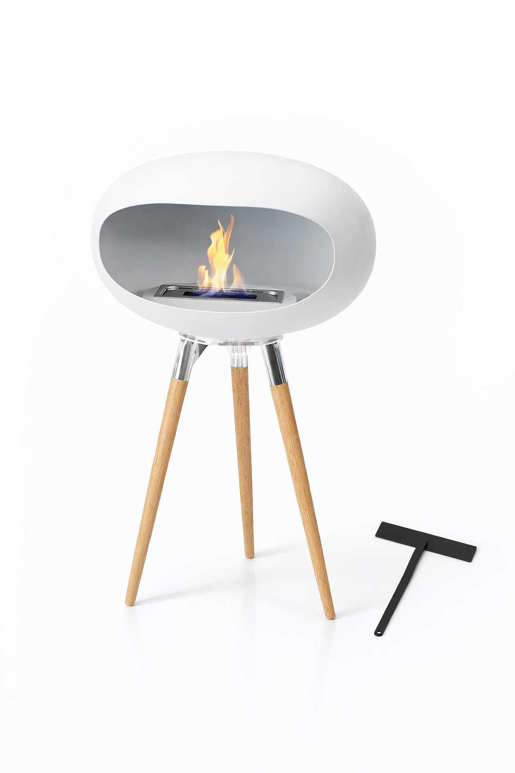 Cheminée Décorative Haut de gamme Bioethanol Design Nordique – Fer Forgé, Salon