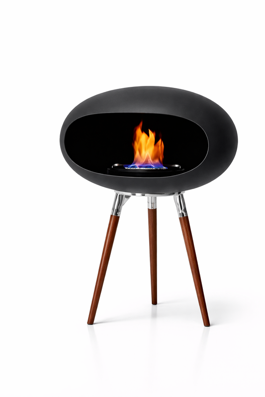 Cheminée Décorative Haut de gamme Bioethanol Design Nordique – Fer Forgé, Salon