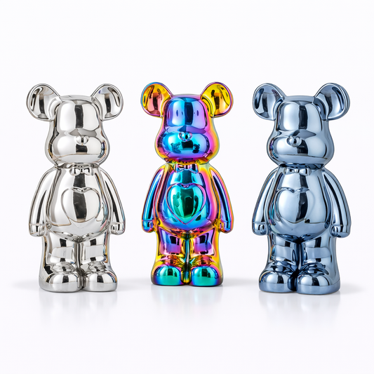 Figurine Bear Shine 28cm – Édition Collector Chromée Luxe