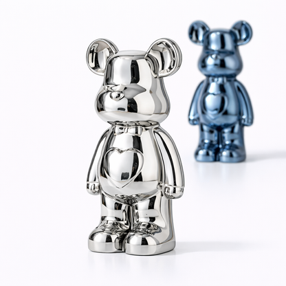 Figurine Bear Shine 28cm – Édition Collector Chromée Luxe