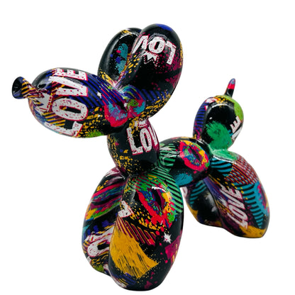 Balloon Dog LOVE résine jaune style Jeff Koons déco design