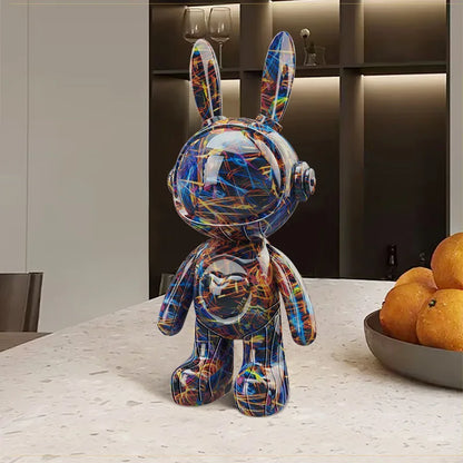 Figurine lapin premium résine finition glossy déco salon