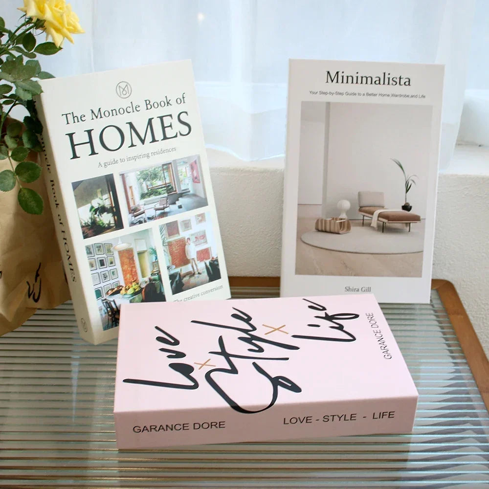 Lot de 3 Faux Livres Décoratifs – Accessoire Déco Table Basse Étagère Salon