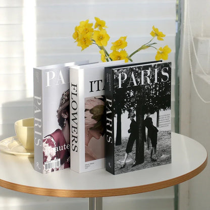 Lot de 3 Faux Livres Décoratifs – Accessoire Déco Table Basse Étagère Salon