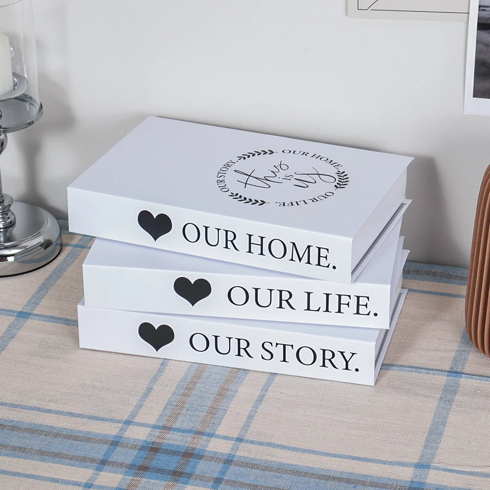 Lot de 3 Faux Livres Décoratifs – Accessoire Déco Table Basse Étagère Salon