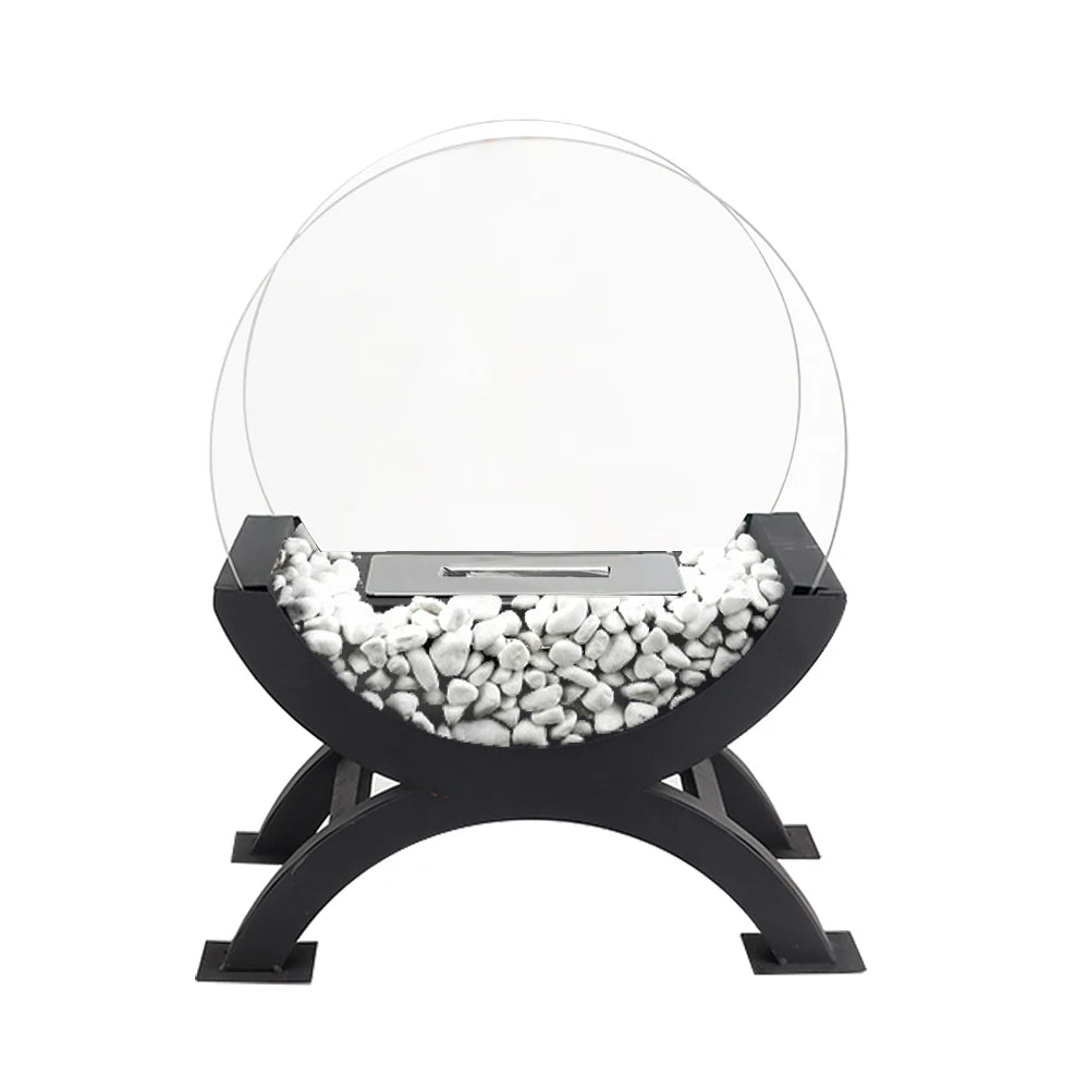 Cheminée de table Bioéthanol XL Rond – Terrasse & Interieur, Sur Pied