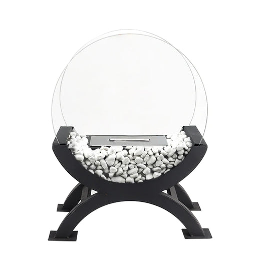Cheminée de table Bioéthanol XL Rond – Terrasse & Interieur, Sur Pied