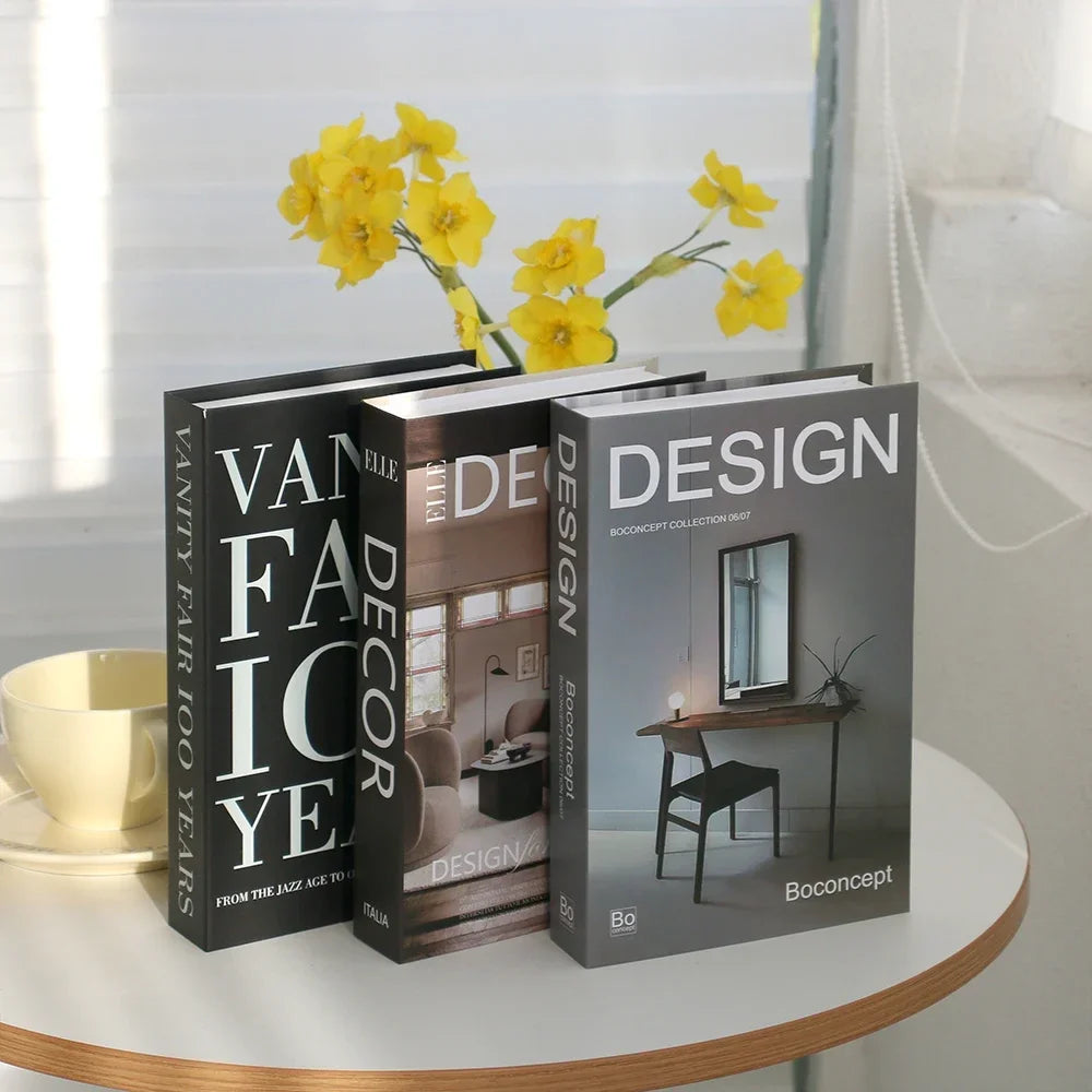 Lot de 3 Faux Livres Décoratifs – Accessoire Déco Table Basse Étagère Salon