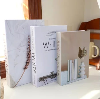 Lot de 3 Faux Livres Décoratifs – Accessoire Déco Table Basse Étagère Salon