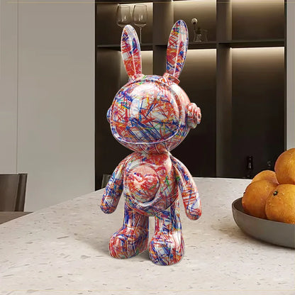 Lapin robot ciel étoilé résine déco chambre bureau créatif