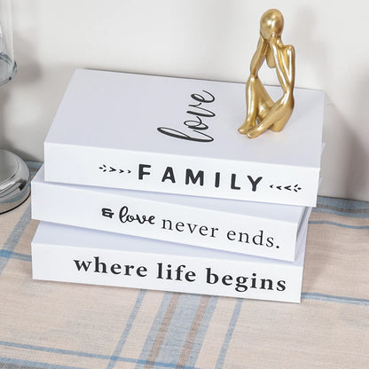 Lot de 3 Faux Livres Décoratifs – Accessoire Déco Table Basse Étagère Salon