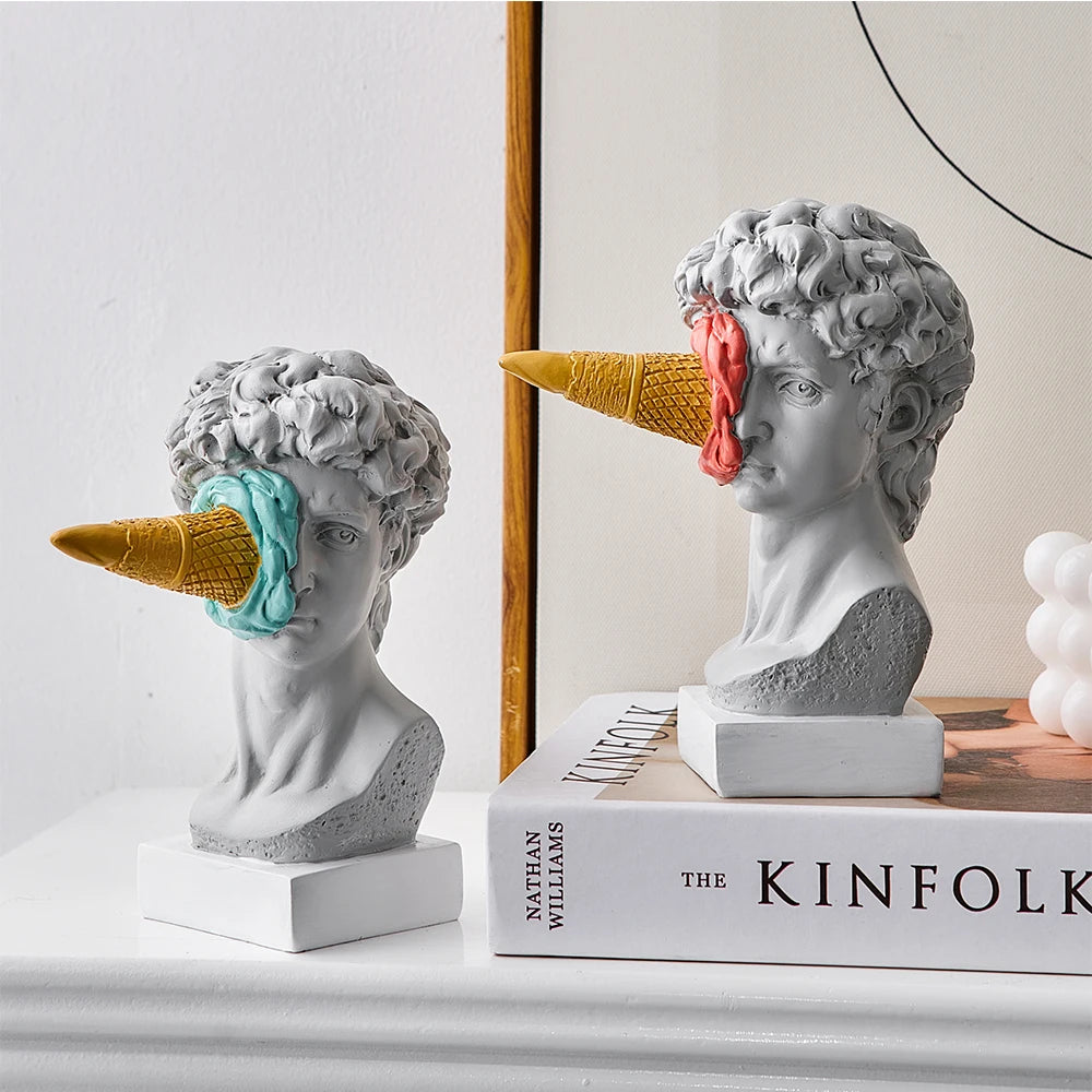 Statuette David glace pop art résine version A déco bureau salon