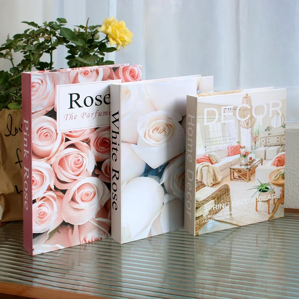 Lot de 3 Faux Livres Décoratifs – Accessoire Déco Table Basse Étagère Salon
