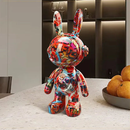 Figurine lapin Mystique résine art toy déco design moderne