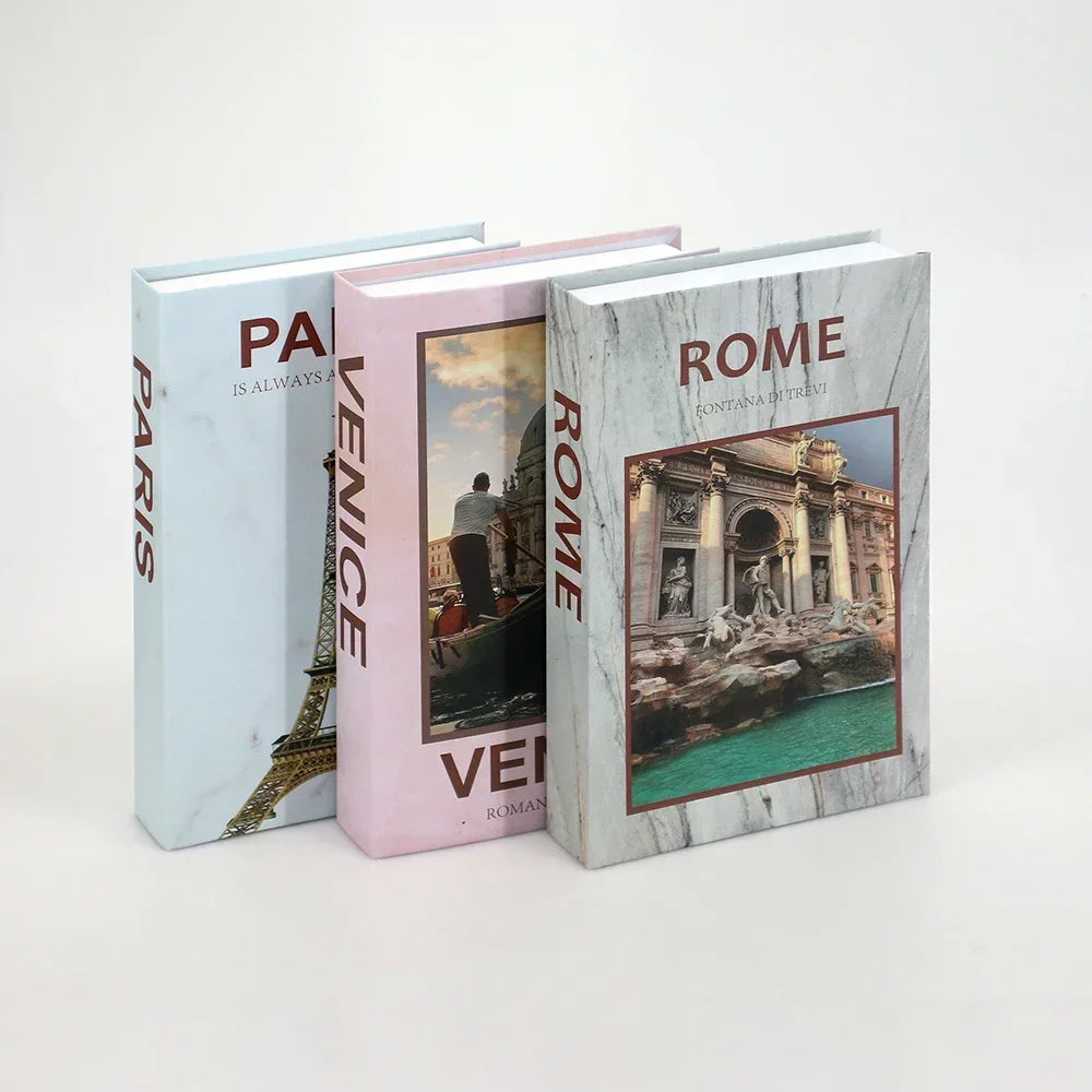 Lot de 3 Faux Livres Décoratifs – Accessoire Déco Table Basse Étagère Salon