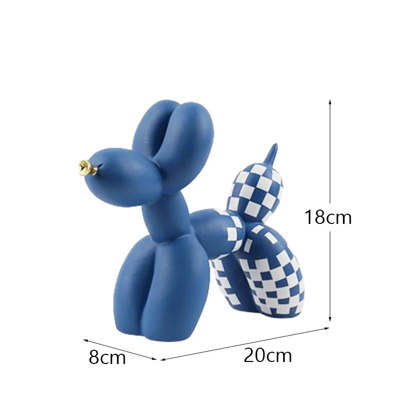 Balloon Dog damier fond blanc présentation déco maison