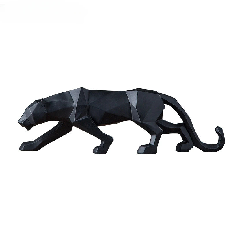 Figurine panthère rouge petit format 26cm résine low-poly design