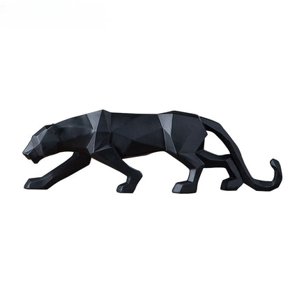 Figurine panthère rouge petit format 26cm résine low-poly design