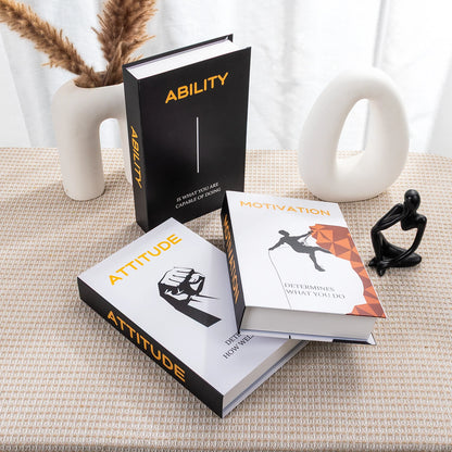 Lot de 3 Faux Livres Décoratifs – Accessoire Déco Table Basse Étagère Salon