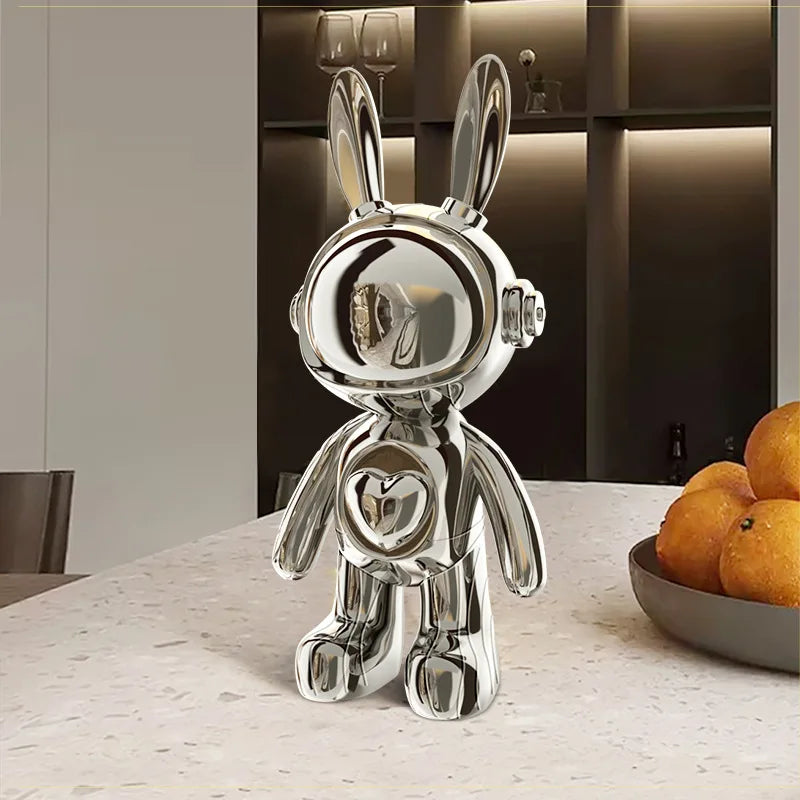 Figurine lapin bordeaux résine cartoon nordique déco design