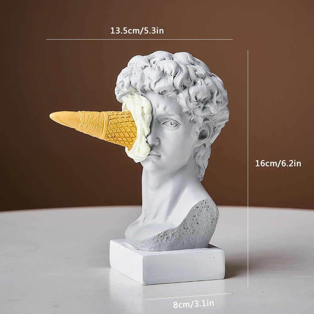 Collection statuettes David ice cream résine pop art 3 versions