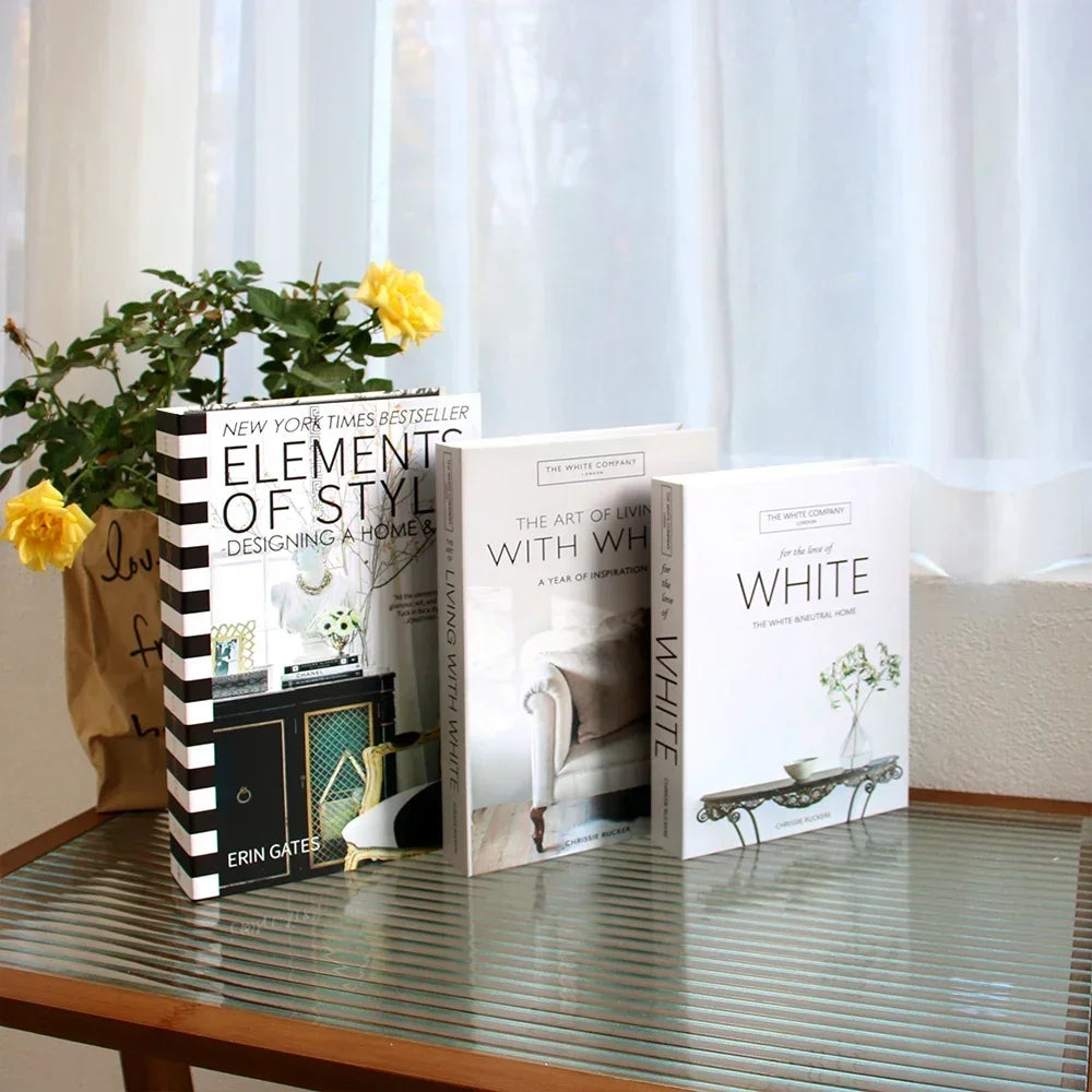 Lot de 3 Faux Livres Décoratifs – Accessoire Déco Table Basse Étagère Salon