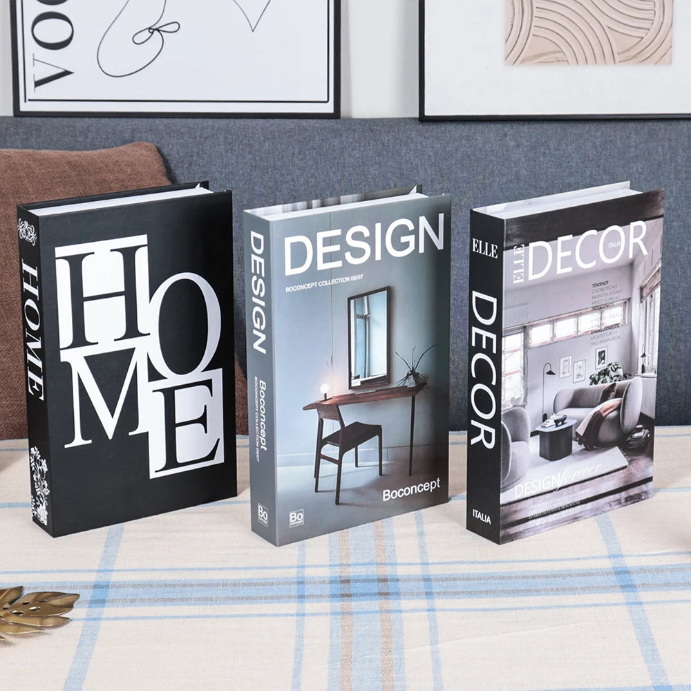 Lot de 3 Faux Livres Décoratifs – Accessoire Déco Table Basse Étagère Salon