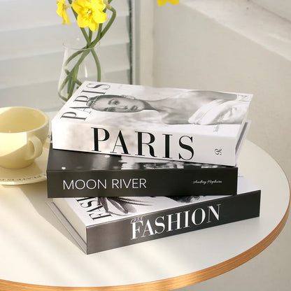Lot 3 faux livres décoratifs colorés déco table basse salon