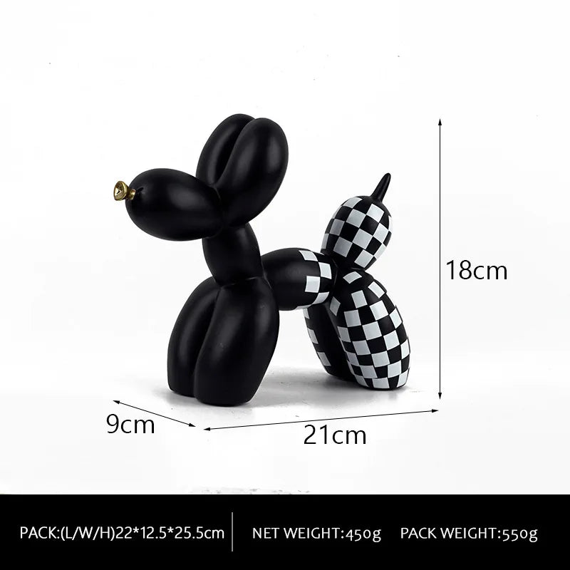 Détail finition Balloon Dog damier résine mate qualité premium