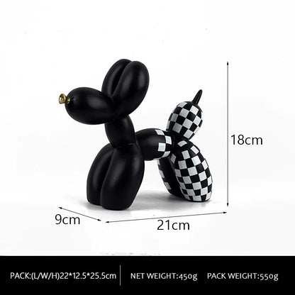 Détail finition Balloon Dog damier résine mate qualité premium