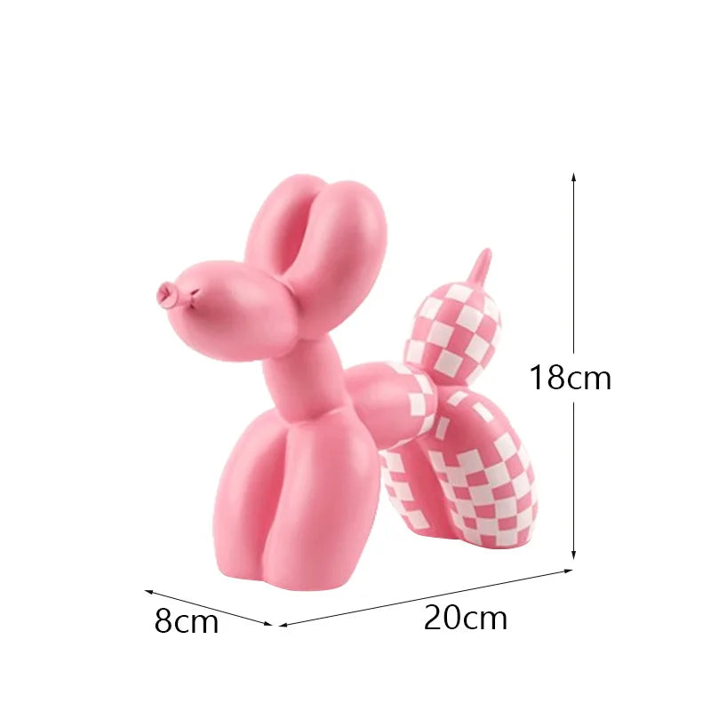 Collection sculptures Balloon Dog damier multicolore pop art