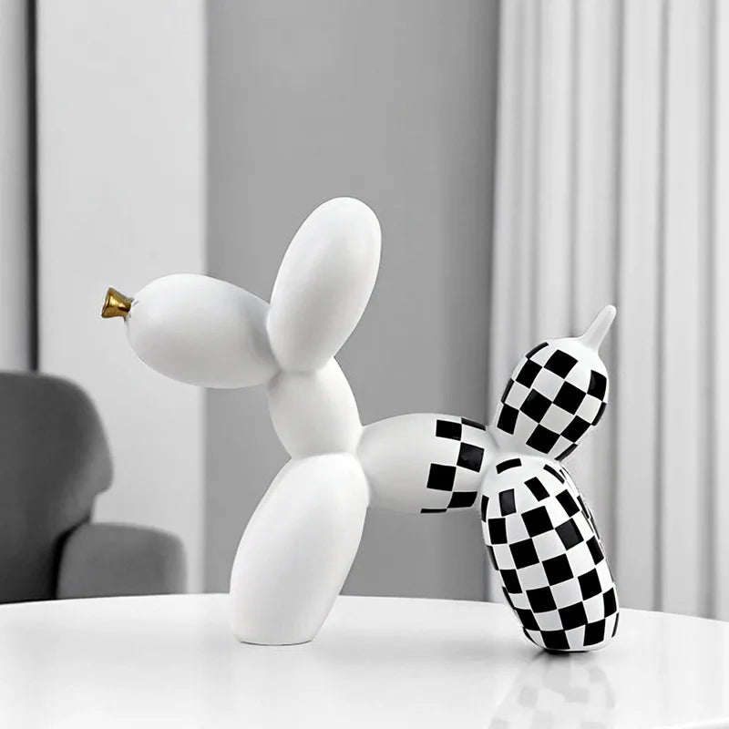 Balloon Dog gris perle résine déco salon bureau étagère