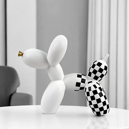 Balloon Dog gris perle résine déco salon bureau étagère
