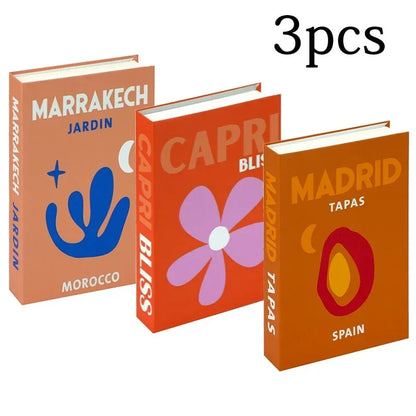 Lot de 3 Faux Livres Décoratifs – Accessoire Déco Table Basse Étagère Salon