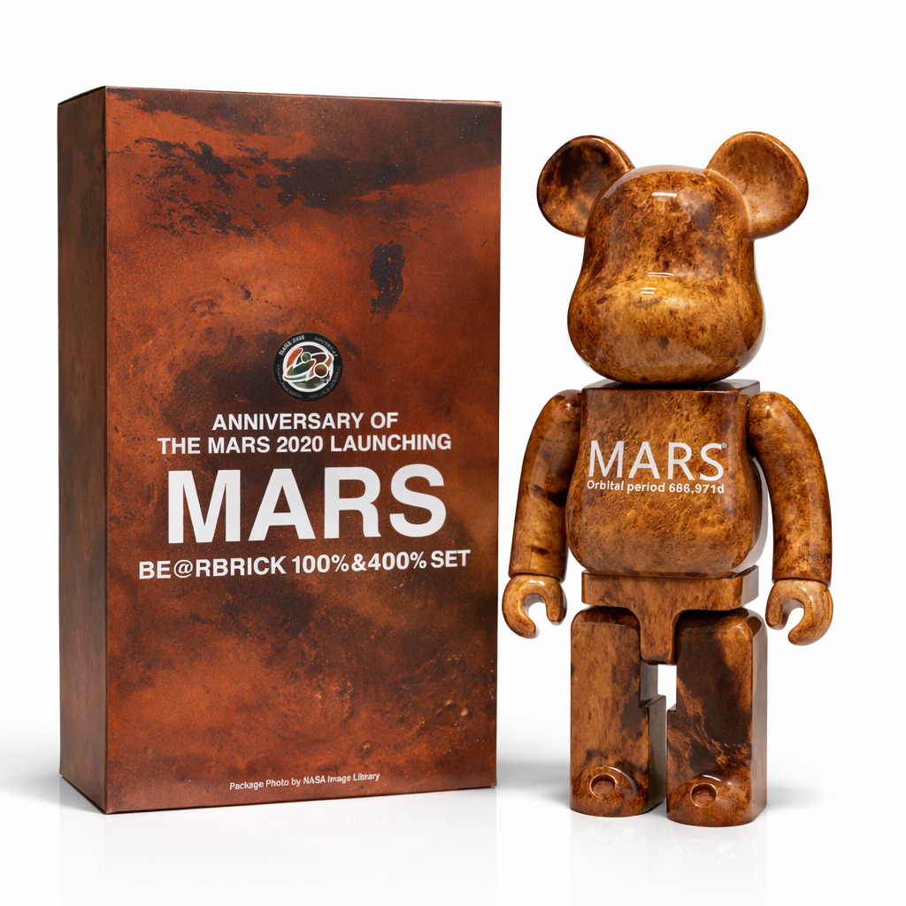 Bearbrick Astro bleu argenté 28cm design futuriste gaming et déco geek