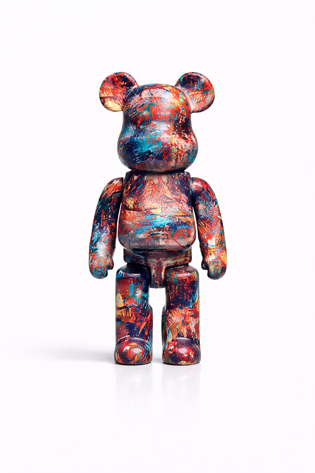 Figurine Bear Street Art orange 28cm déco urbaine moderne