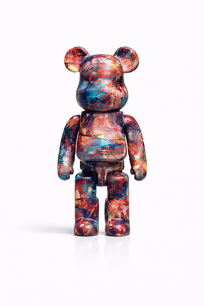 Figurine Bear Street Art orange 28cm déco urbaine moderne